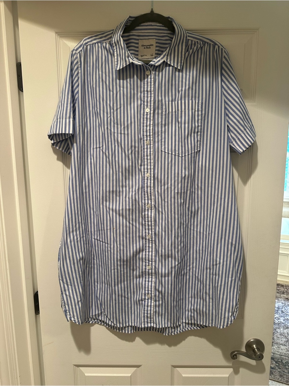 Abercrombie & Fitch Women’s Blue & White Striped Short-Sleeve Dress